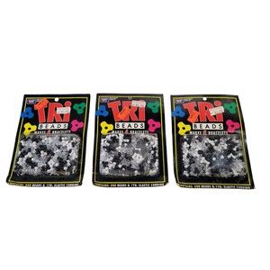 Westrim Crafts Tri Beads Bracelet Making Kits Black White Clear Lot of 3 NOS